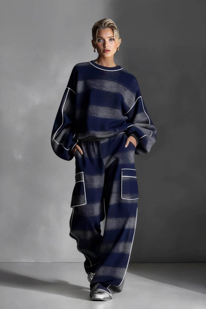 Wide-Leg Loose Fit Two-Piece Set