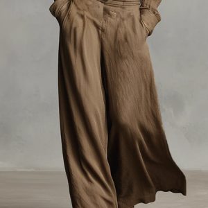 High-Waisted Wide-Leg Loose Fit Pants