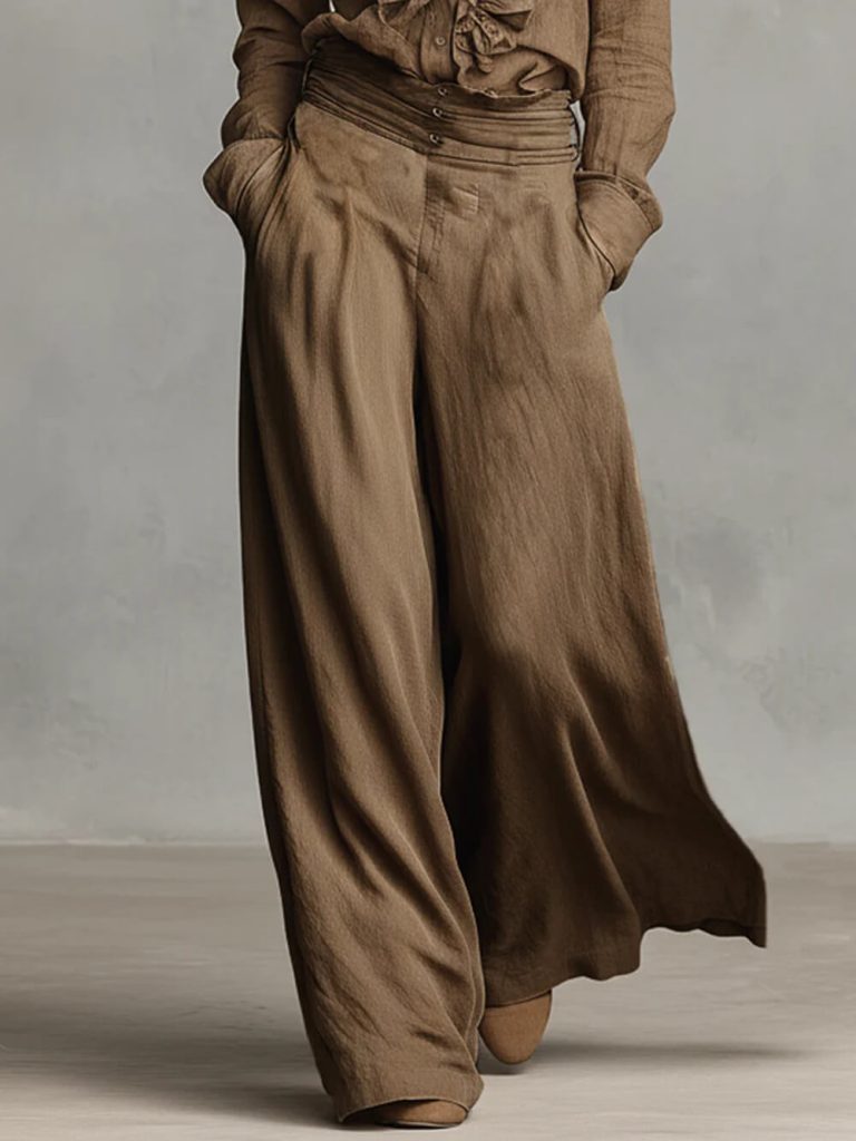High-Waisted Wide-Leg Loose Fit Pants
